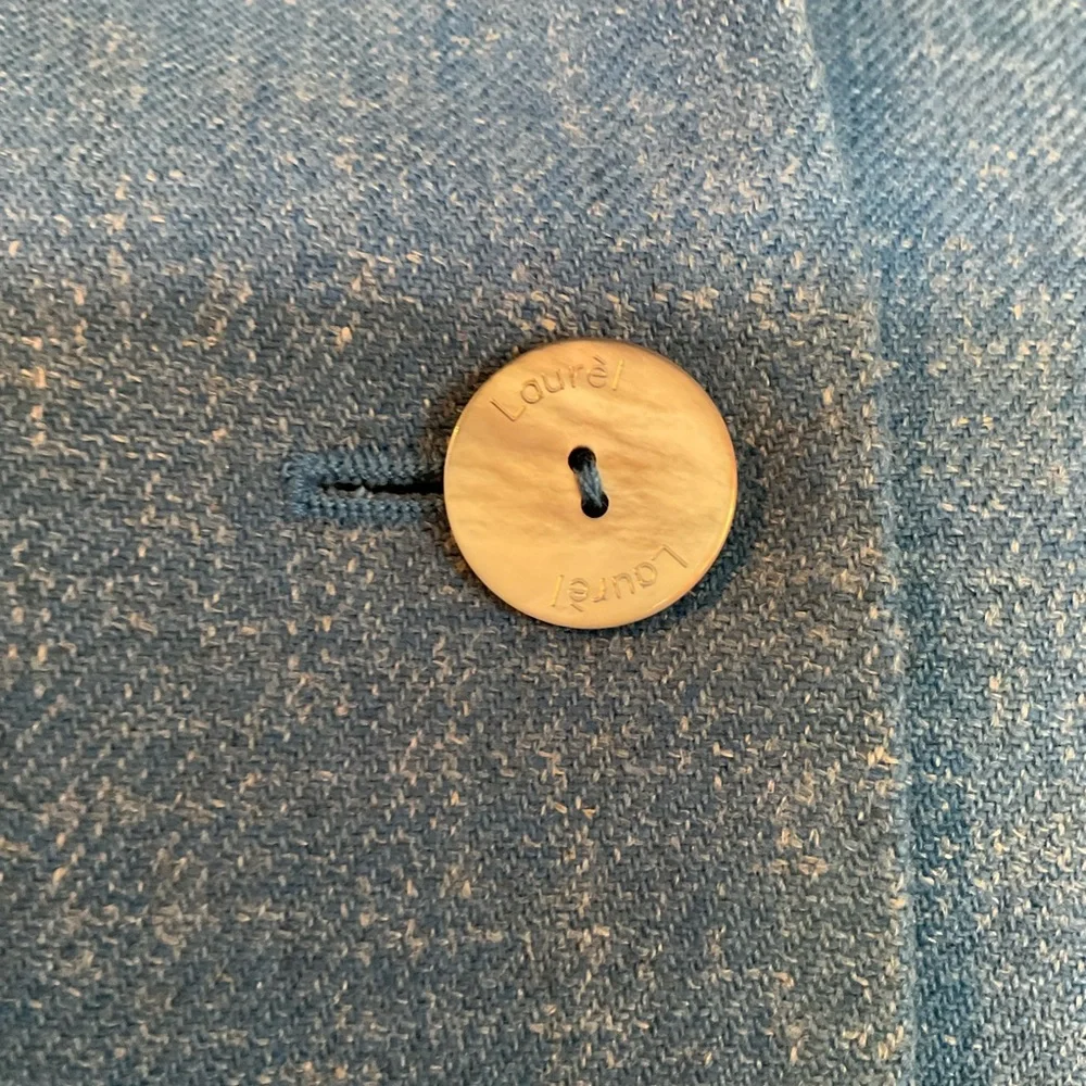 Laurèl Escada Cashmere Linen Wool Blend Skirt Suit Blue 40 10 - Picture 7 of 9